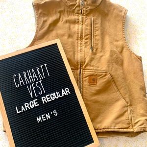 Carhartt mens Sherpa Lined Mock-neck Vest RN #14806 LARGE REGULAR